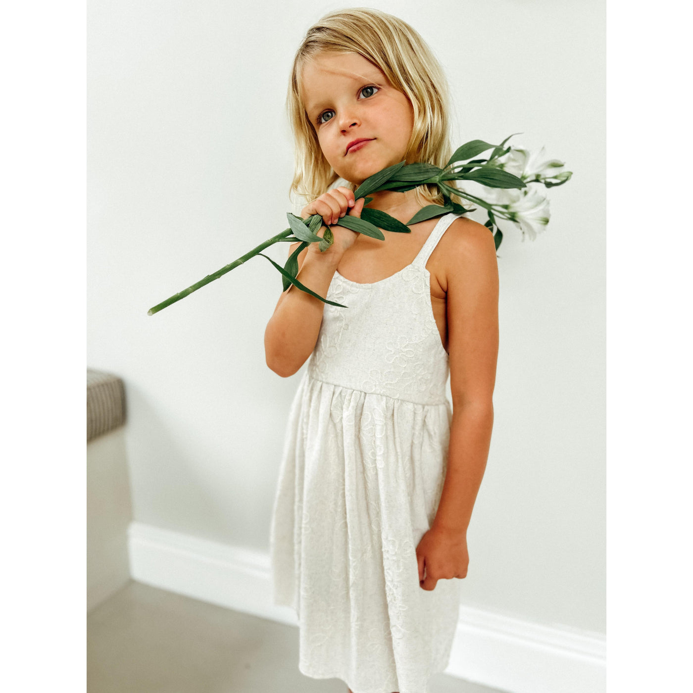 The linen embroidered dress - Born & Bare