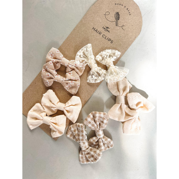 Neutral cotton hair clips - Born & Bare