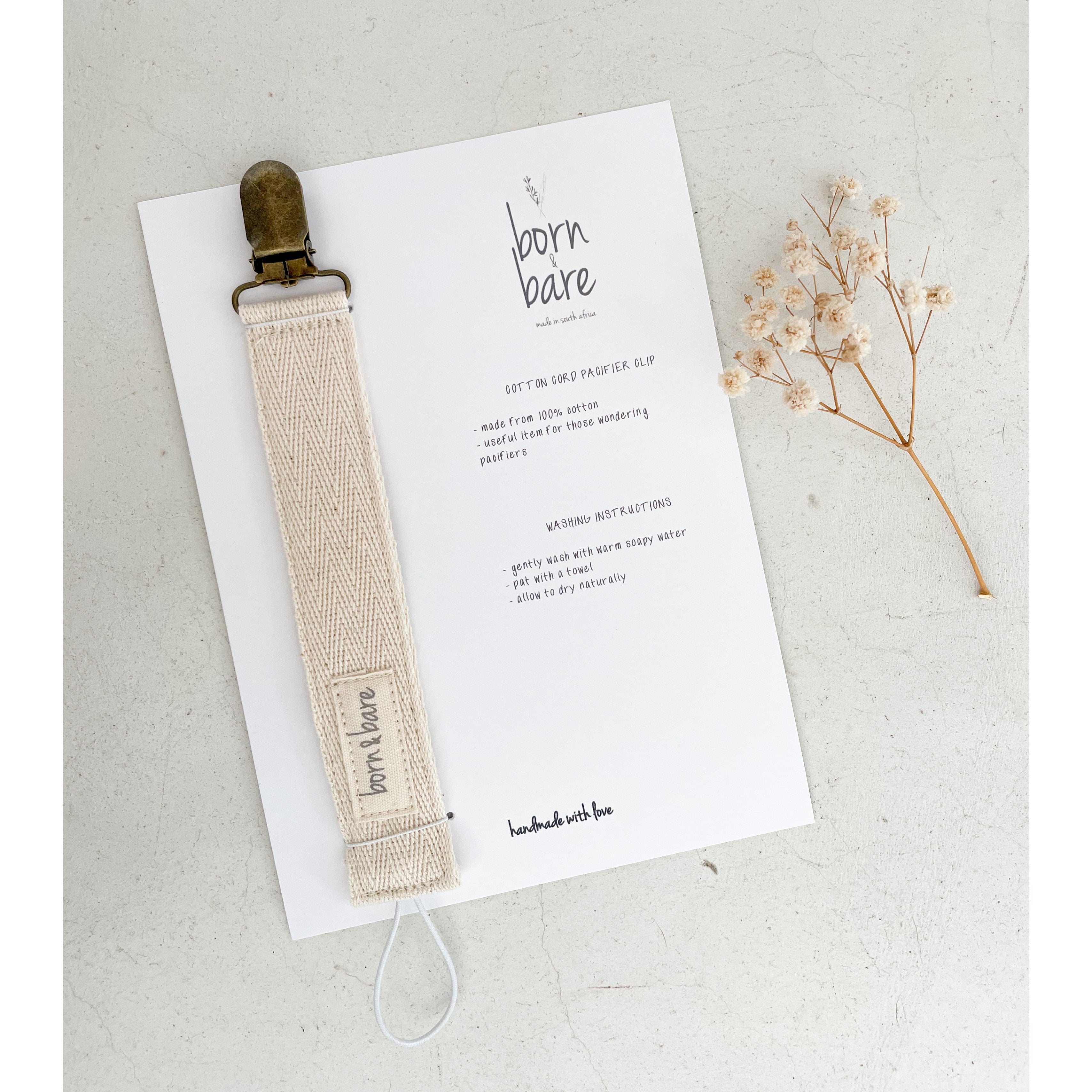 Cotton Pacifier Clip Born & Bare